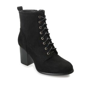 Journee Collection Black Lace-Up Boots